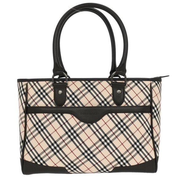 Burberry Beige Canvas Burberry Check Tote Handbag 196110 - Picture 1 of 10